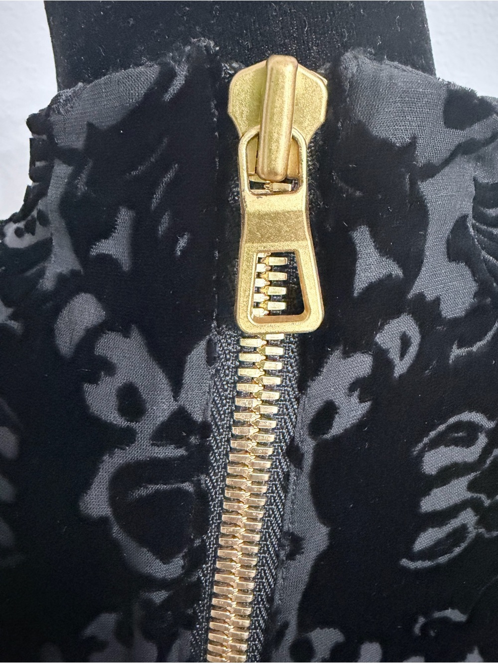 Balmain Black Velvet Long-Sleeve Dress with Gold Accents - Picture 5 of 5